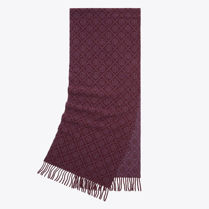Tory Burch T Monogram Oblong Scarf Chocolate