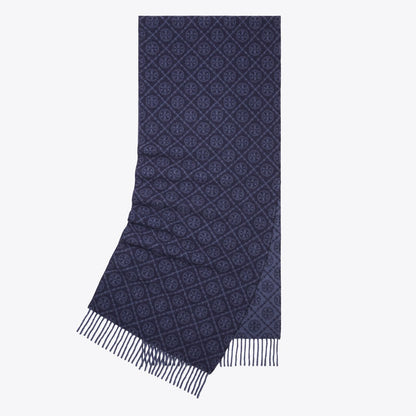 Tory Burch T Monogram Oblong Scarf Tory Navy