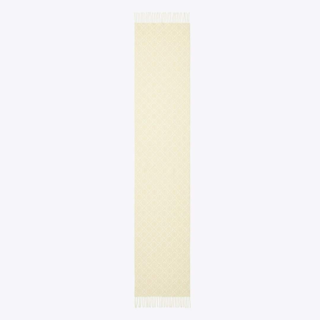 Tory Burch T Monogram Oblong Scarf Ivory