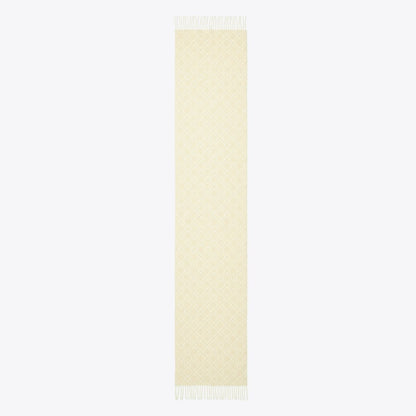 Tory Burch T Monogram Oblong Scarf Ivory