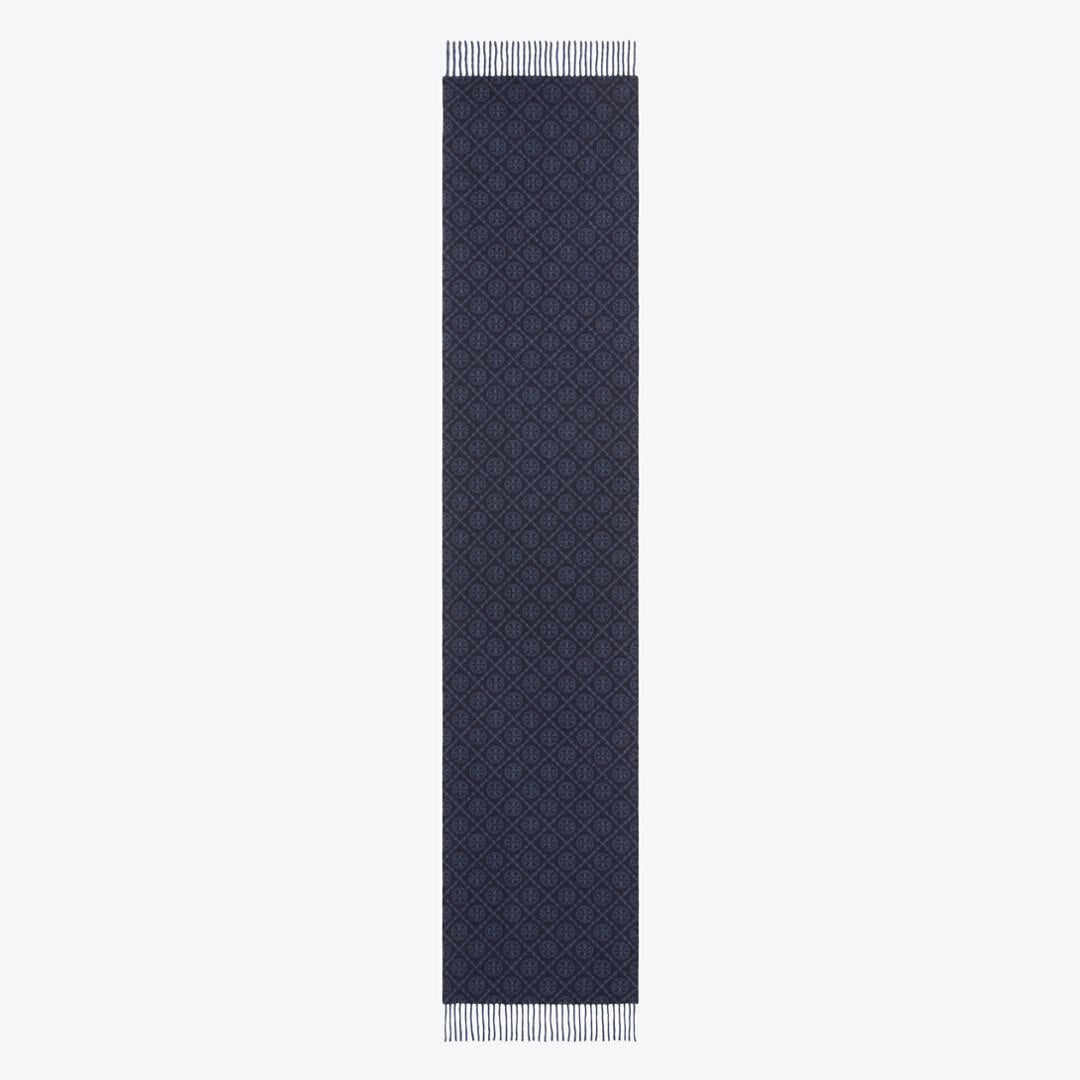 Tory Burch T Monogram Oblong Scarf Tory Navy
