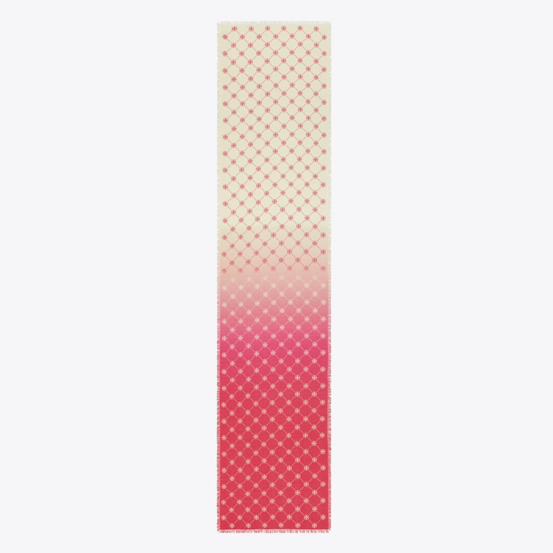 Tory Burch T Monogram Oblong Scarf Pink