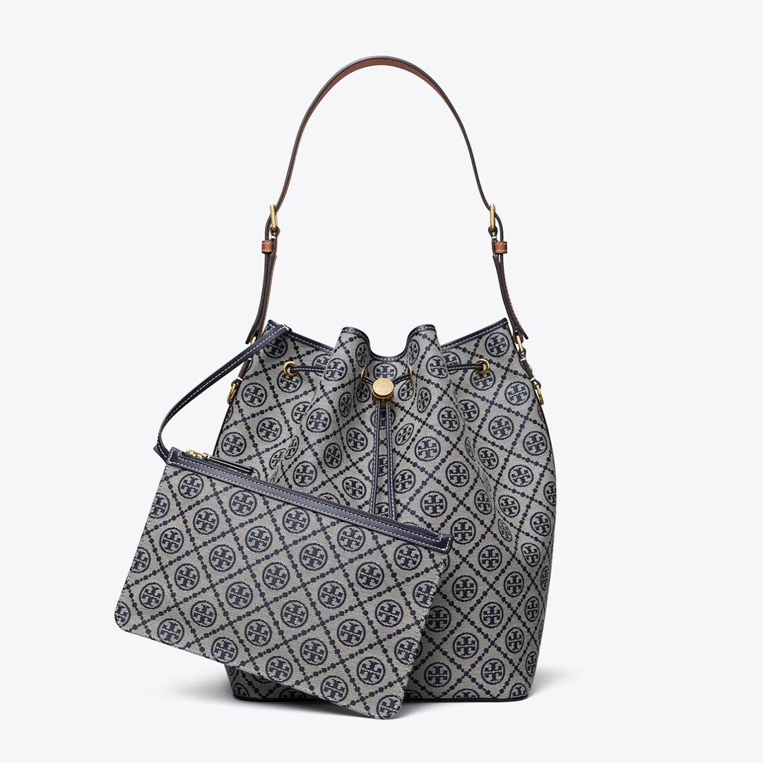 Tory Burch T Monogram Oversized Bucket Bag Tory Navy