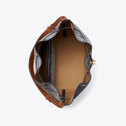 Tory Burch T Monogram Oversized Bucket Bag Tory Navy