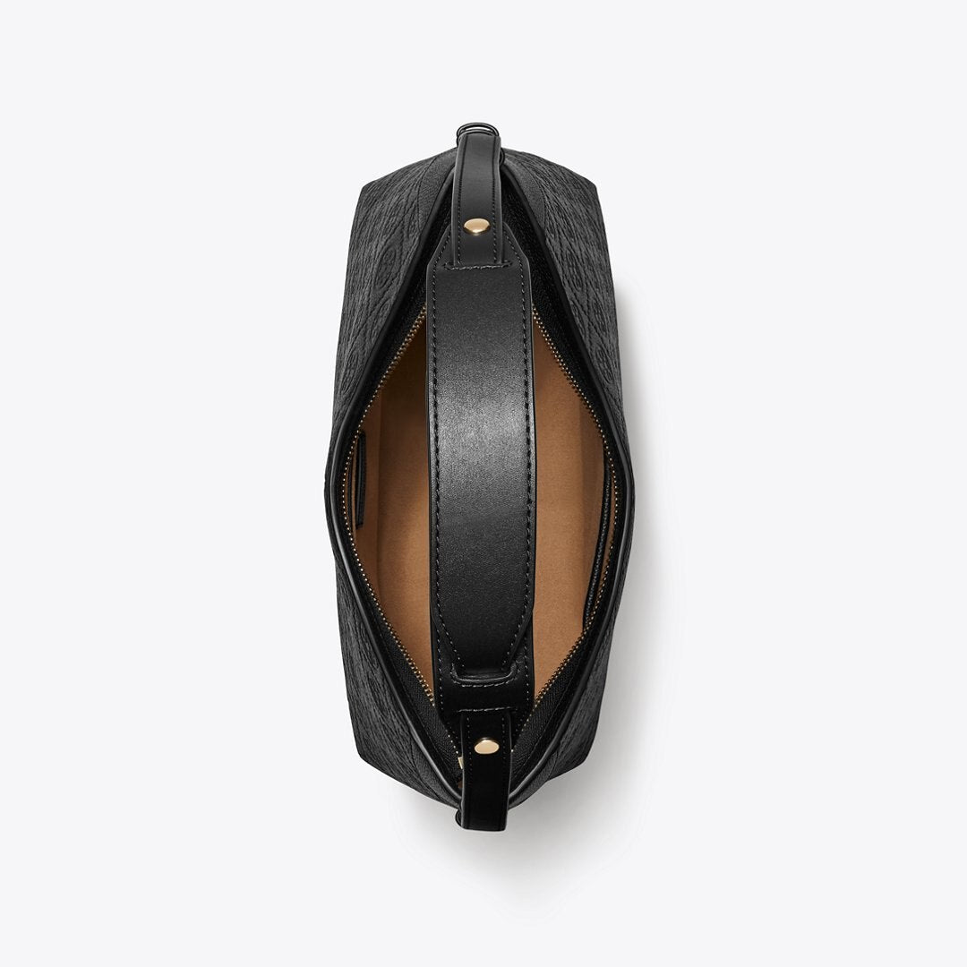 Tory Burch T Monogram Pebble Messenger Bag Black