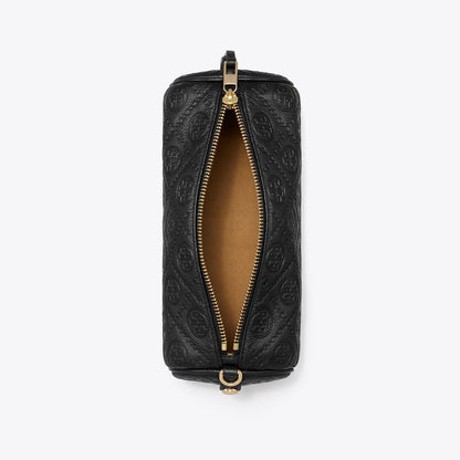 Tory Burch T Monogram Pebbled Cylinder Bag Black