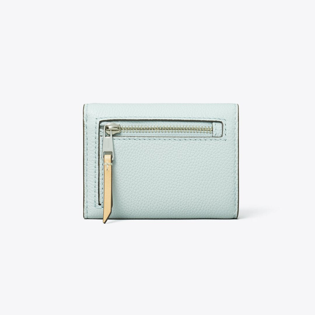 Tory Burch T Monogram Pebbled Small Envelope Wallet Light Sea