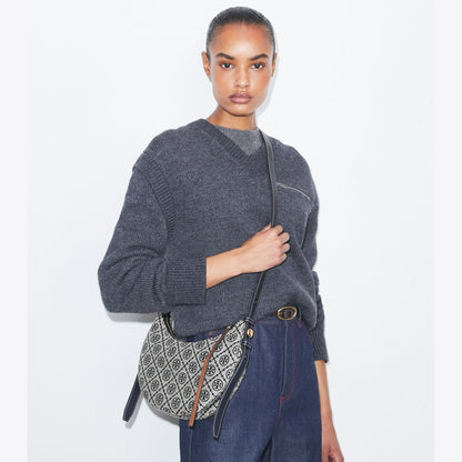 Tory Burch T Monogram Romy Half Moon Bag Tory Navy