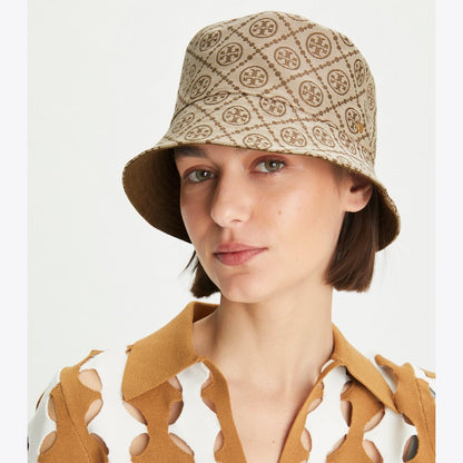 Tory Burch T Monogram Short-Brim Bucket Hat Tory Navy