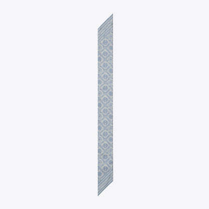 Tory Burch T Monogram Silk Ribbon Tie Blue