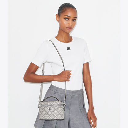 Tory Burch T Monogram Soft Vanity Case Gray