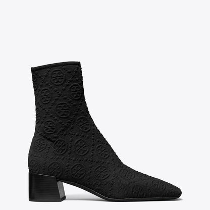 Tory Burch T Monogram Stretch Ankle Boot PERFECT BLACK