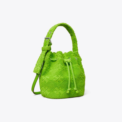 Tory Burch T Monogram Terry Mini Bucket Bag Bright Fern