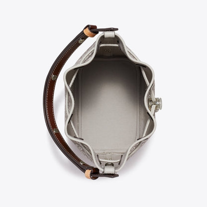 Tory Burch T Monogram Utility Bucket Bag Gray