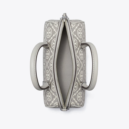 Tory Burch T Monogram Utility Mini Barrel Bag Gray