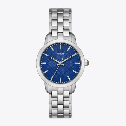 Tory Burch T Monogram Watch BLUE/SILVER