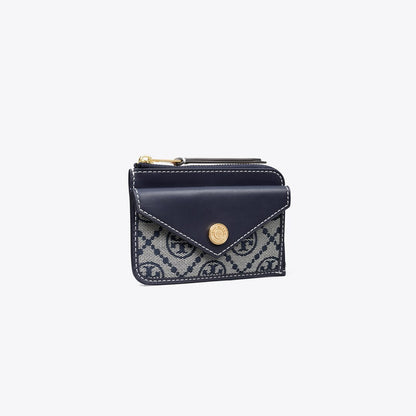 Tory Burch T Monogram Zip Card Case Tory Navy