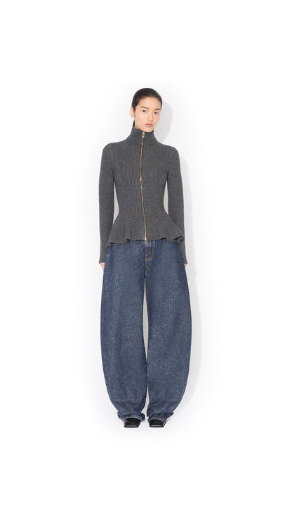 Alaïa Peplum Knitted Cardigan