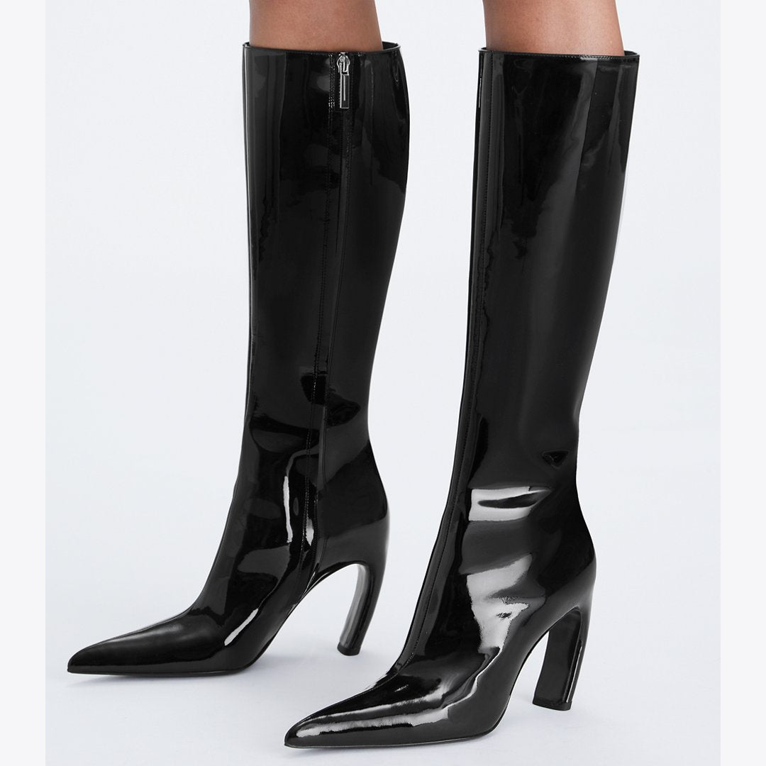 Tory Burch Tall Patent Boot PERFECT BLACK