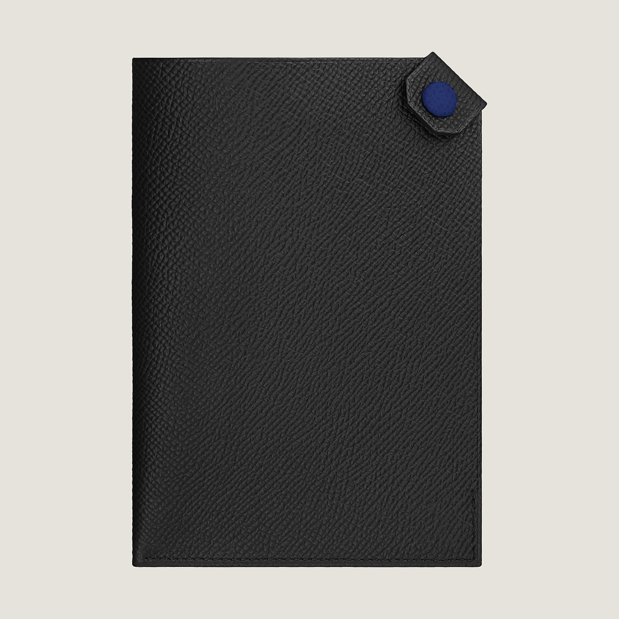  Hermes Tarmac Dot Passport Holder Noir