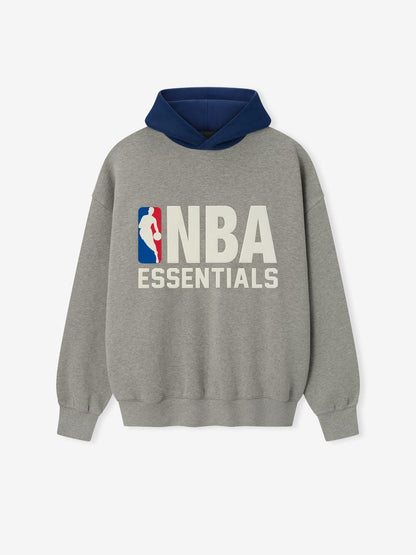 Essentials Nba Sport Hoodie Concrete Heather/ Estate Blue