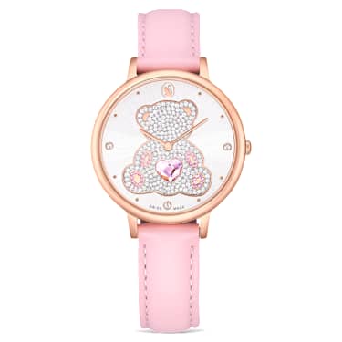 Swarovski Teddy Watch Swiss Made Leather Strap Pink Rose Gold-Tone Finish SW5739838