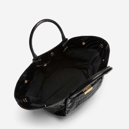 DeMellier The Midi New York black croc-effect