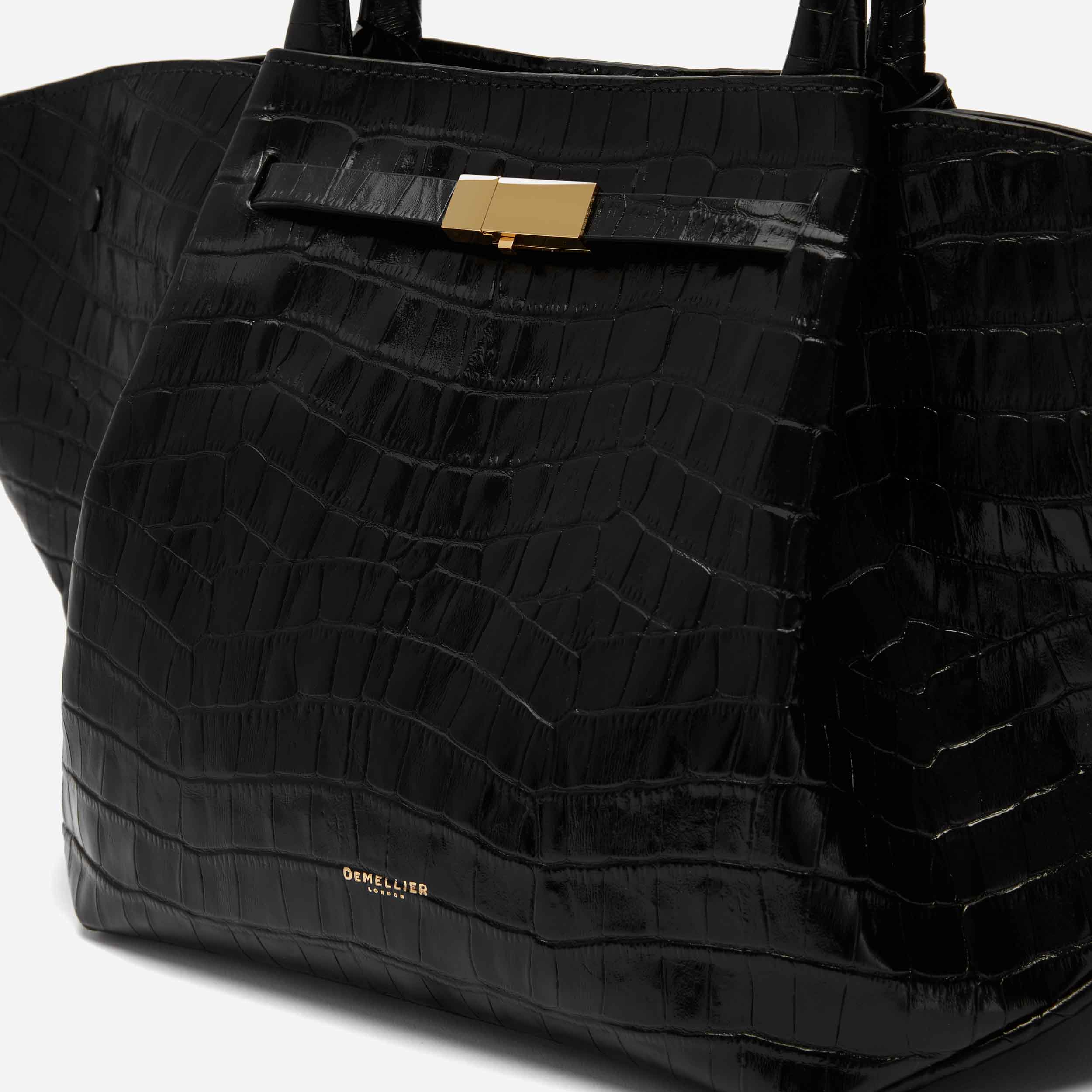 DeMellier The Midi New York black croc-effect