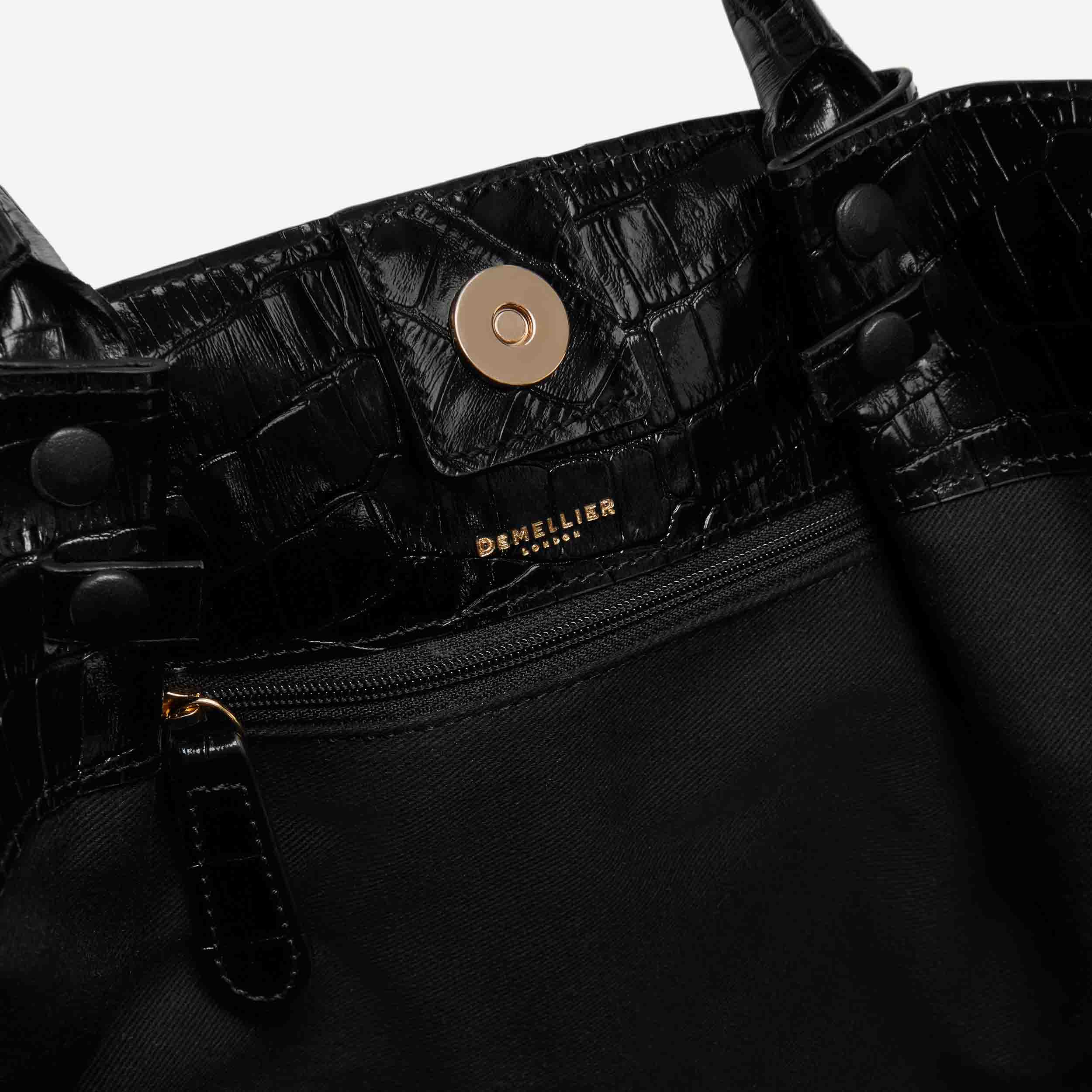 DeMellier The Midi New York black croc-effect