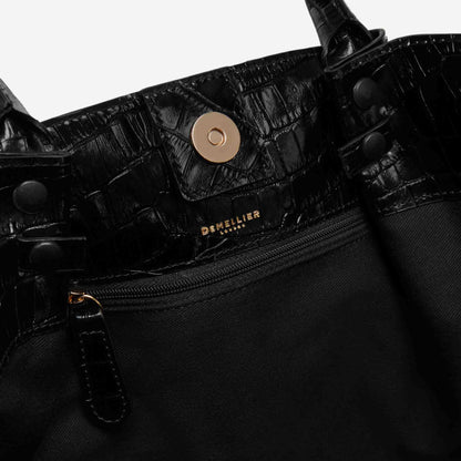 DeMellier The Midi New York black croc-effect