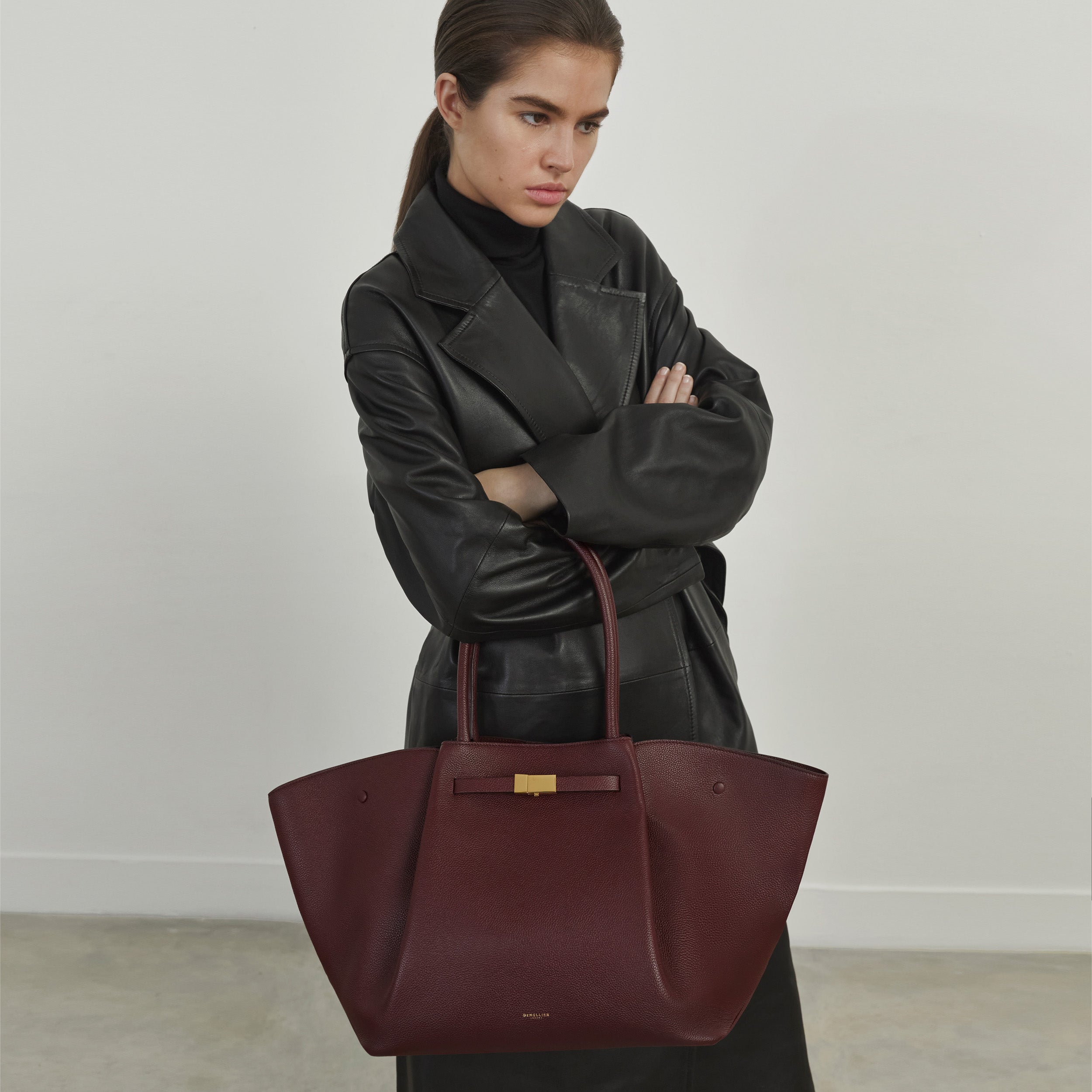 DeMellier The New York burgundy small grain