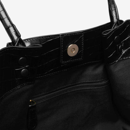 DeMellier The New York black croc-effect