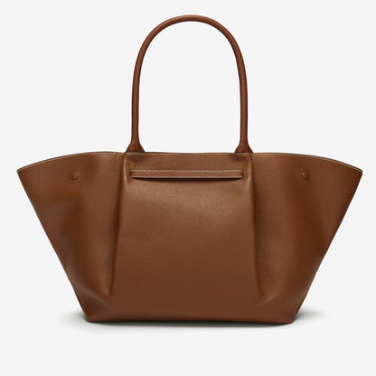 DeMellier The New York tan small grain ecru stitching