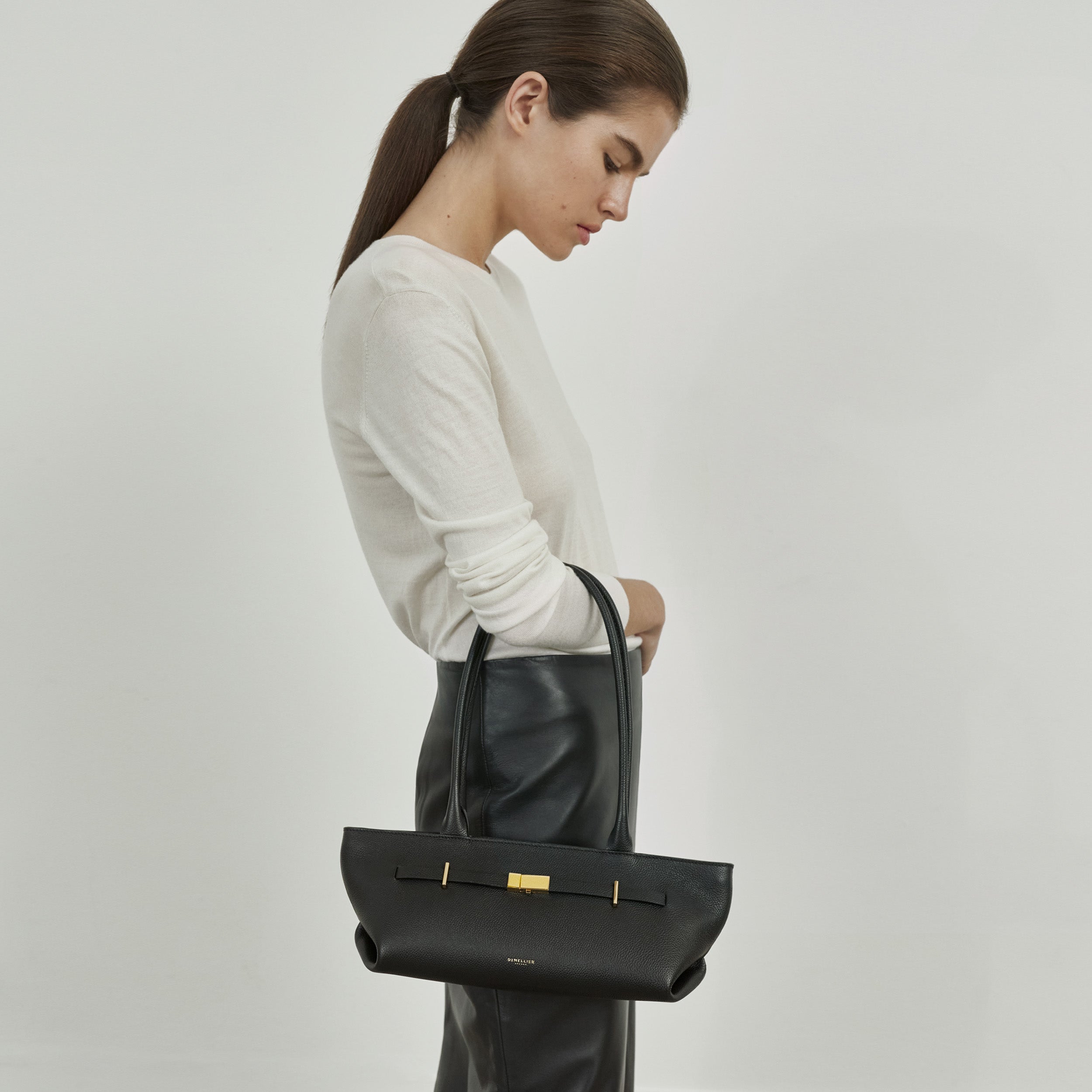 DeMellier The New York Shoulder mocha suede & mocha smooth