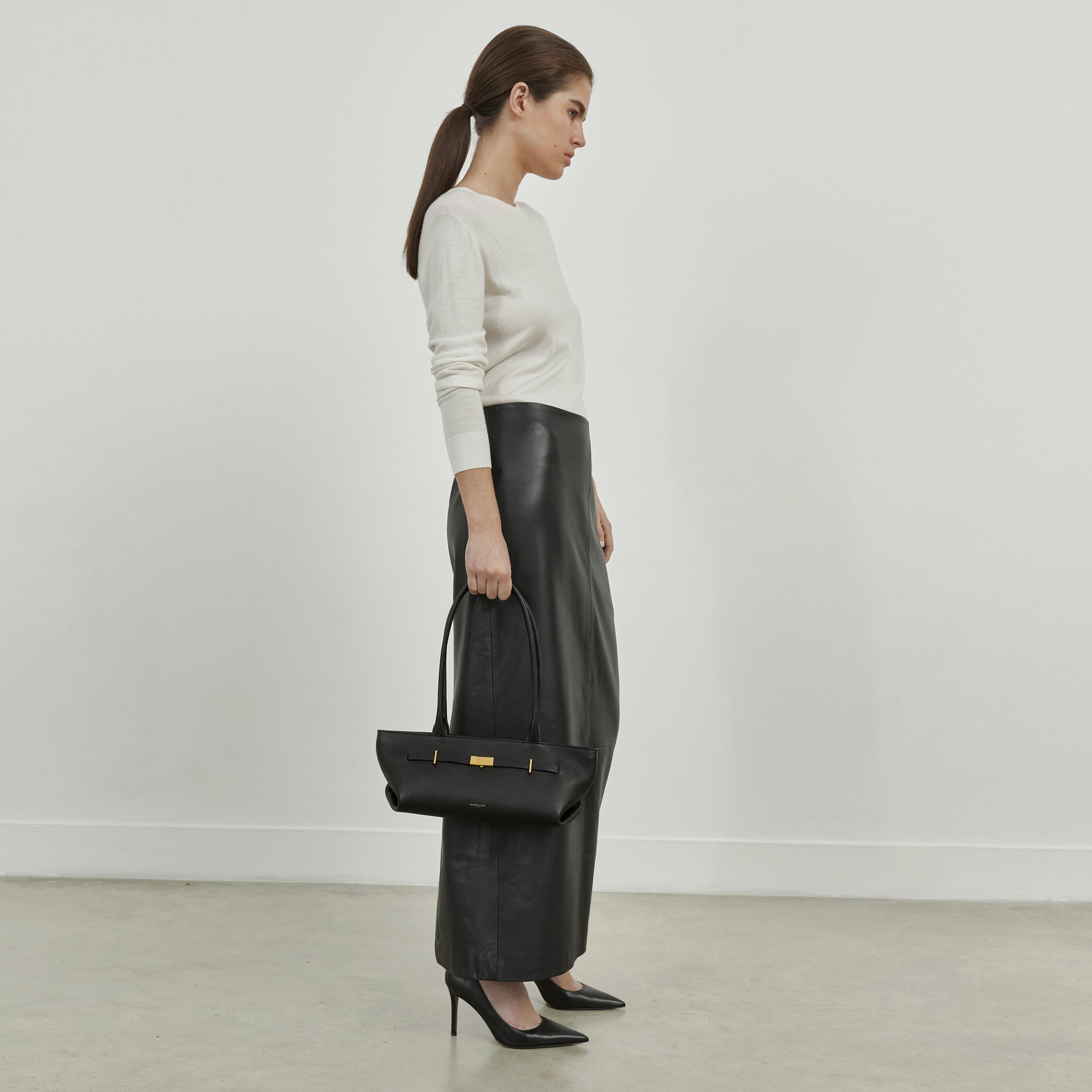 DeMellier The New York Shoulder mocha suede & mocha smooth