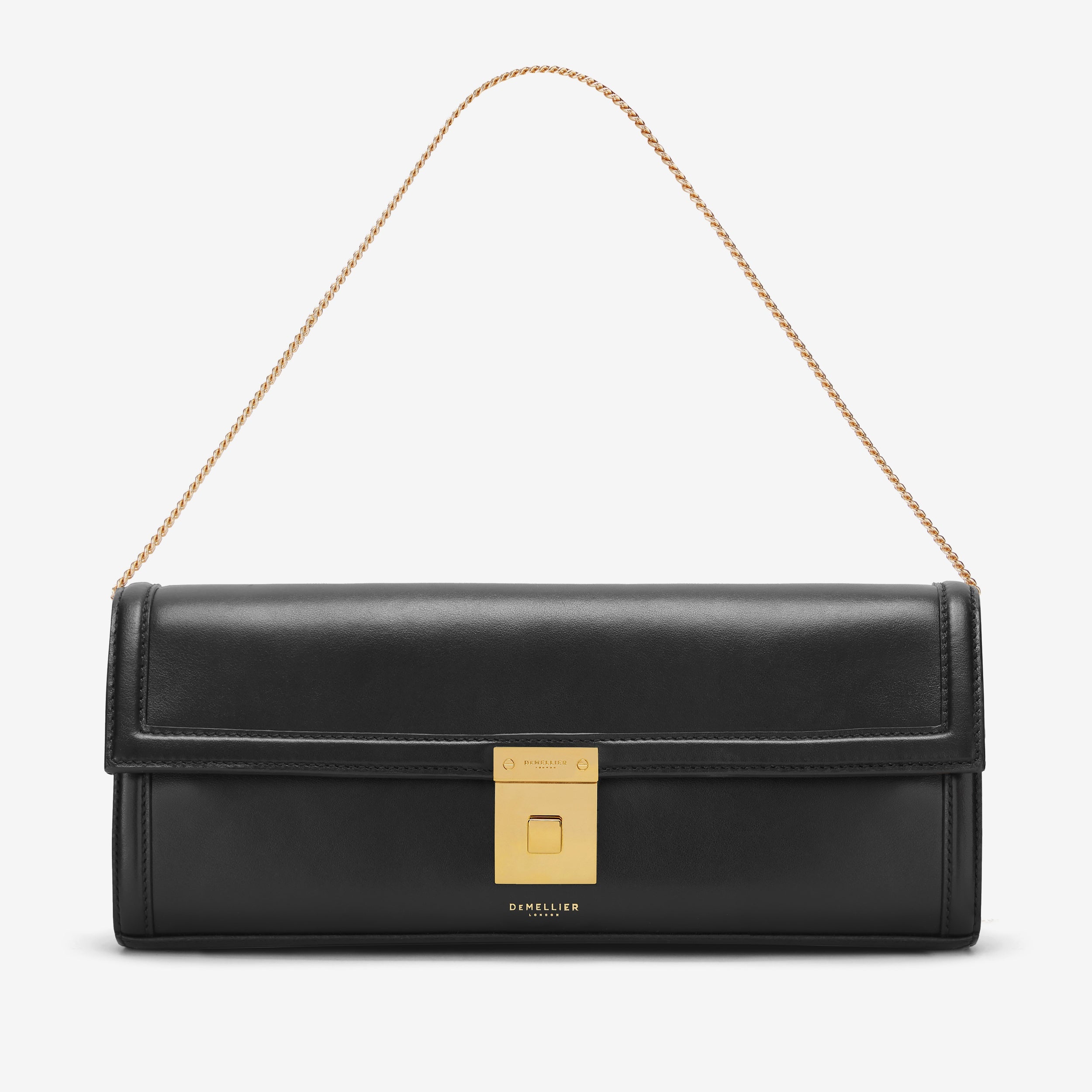 DeMellier The Paris Clutch black smooth