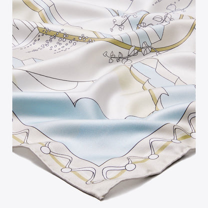 Tory Burch The Pool Silk Square Scarf The Pool Beige