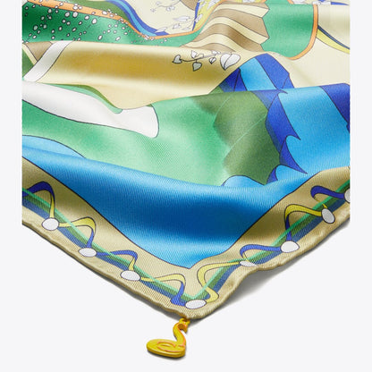 Tory Burch The Pool Silk Square Scarf The Pool Blue