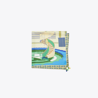 Tory Burch The Pool Silk Square Scarf The Pool Blue