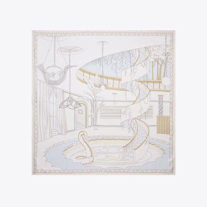 Tory Burch The Pool Silk Square Scarf The Pool Beige