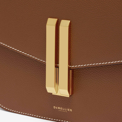 DeMellier The Vancouver tan small grain ecru stitching