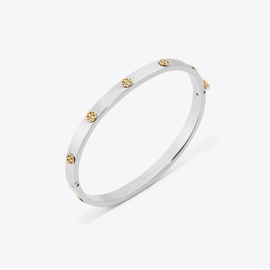 Tory Burch Thin Icon Hinge Bracelet Tory Silver / Tory Gold