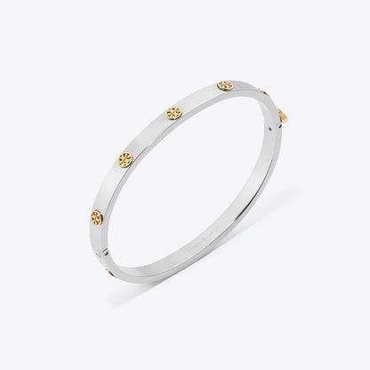 Tory Burch Thin Icon Hinge Bracelet Tory Silver / Tory Gold