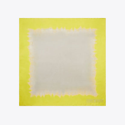 Tory Burch Tie-Dye Silk Square Scarf Khaki / Yellow