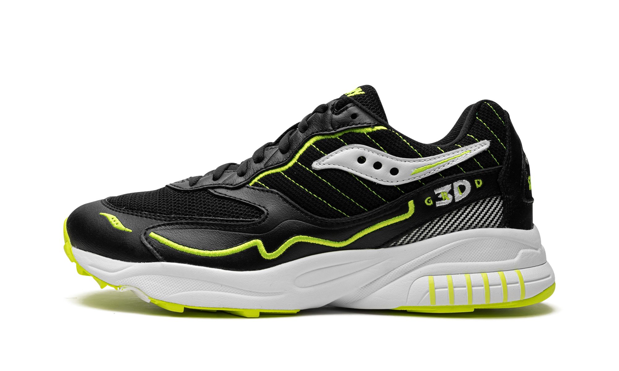Saucony 3D Grid Hurricane Black Acid Yellow