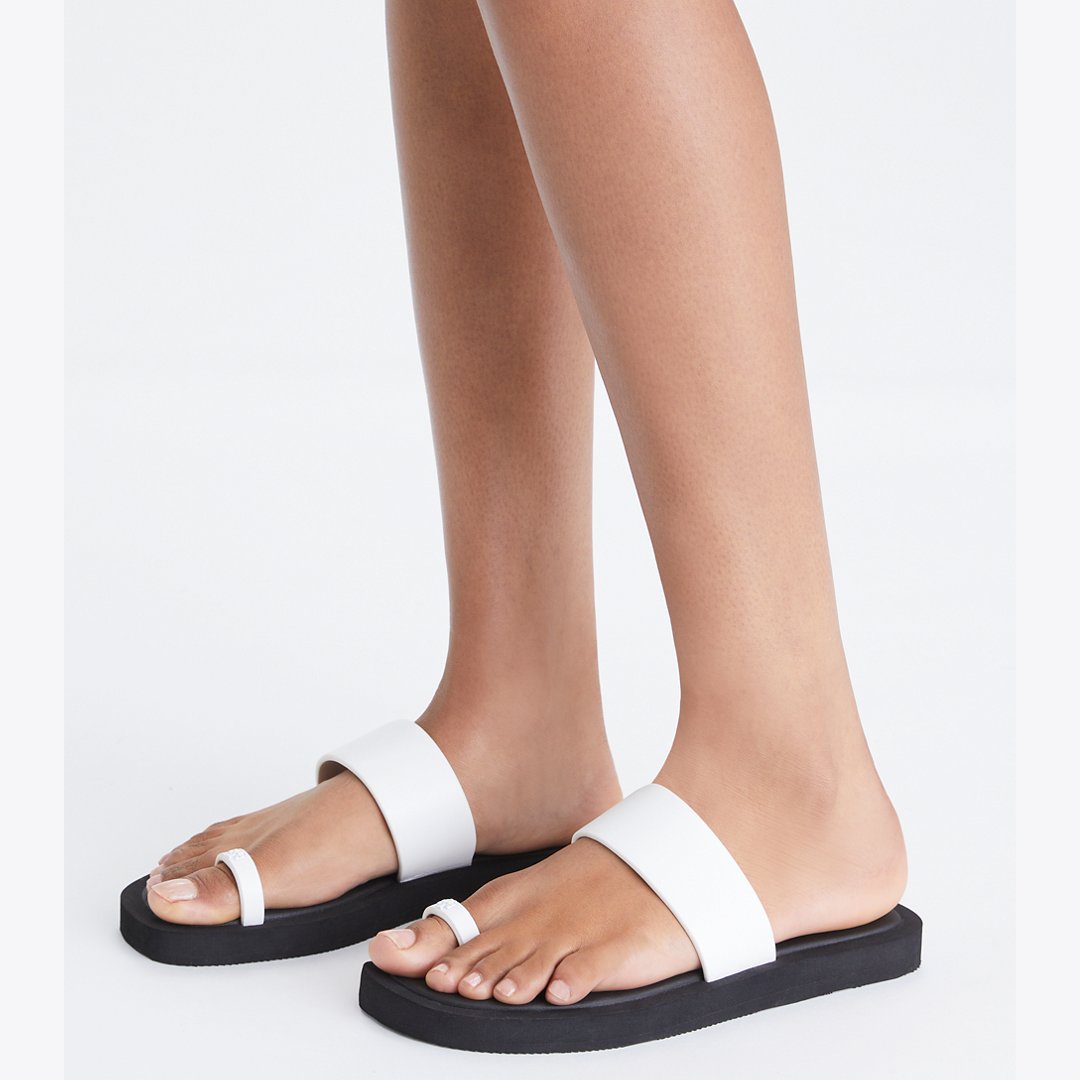 Tory Burch Toe Ring Slide CLOUD / PERFECT BLACK