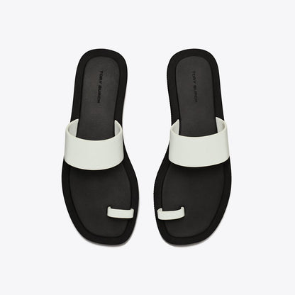 Tory Burch Toe Ring Slide CLOUD / PERFECT BLACK