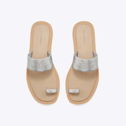 Tory Burch Toe Ring Slide SILVER / CHANTERELLE MUSHROOM