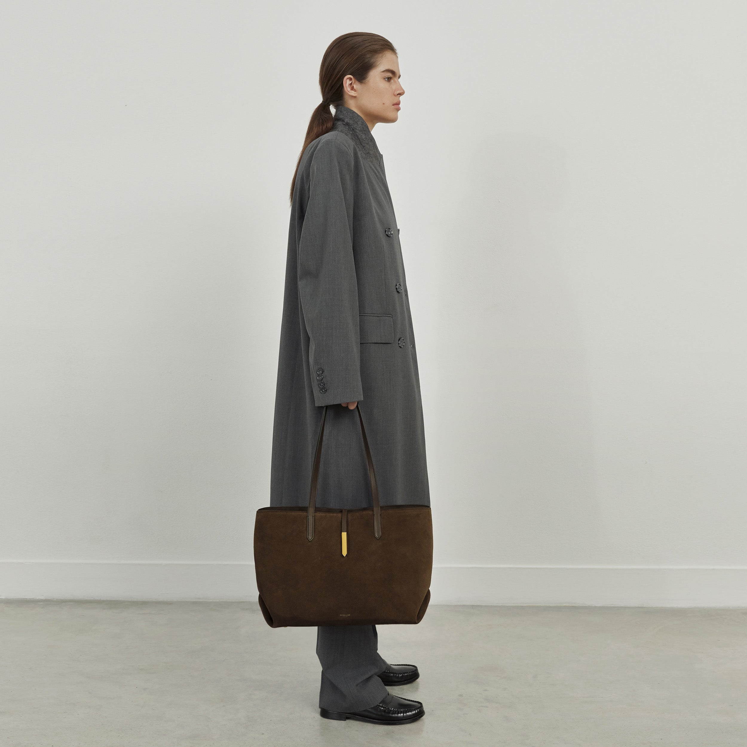 DeMellier The Tokyo Tote burgundy suede & burgundy smooth