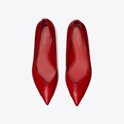 Tory Burch Triangle Pointed Flat TORY RED / TORY RED